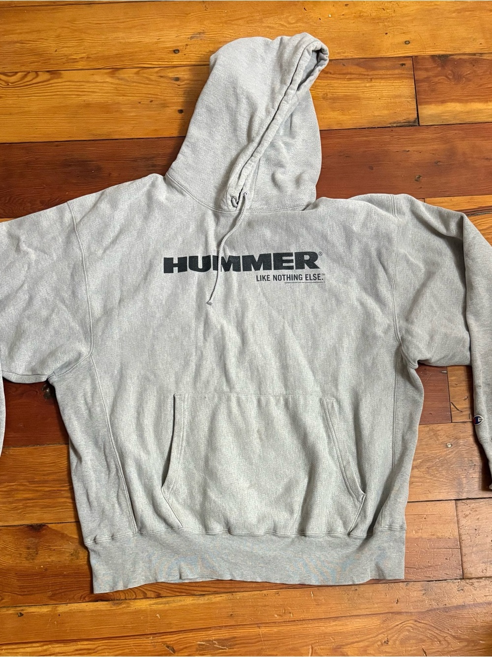 Men's Champion Reverse Weave Gray Logo Hoodie Sweatshirt